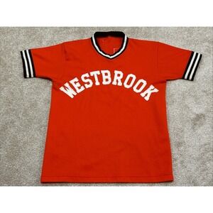 Vintage Softball Jersey Men's Large Embroidered Ringer Tee Piping